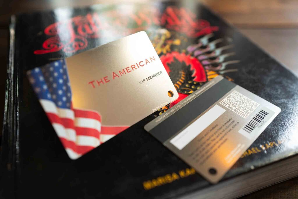 Pure Metal Cards metal member card with mag strip - the american
