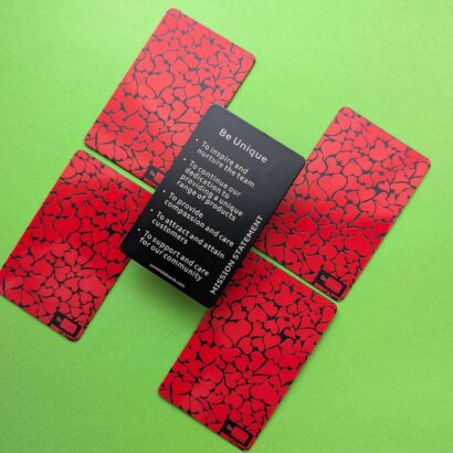 Pure Metal Cards metal mission statement cards - be unique