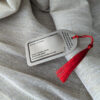 Pure Metal Cards - stainless steel metal business card - pastor nathan park and red ribbon