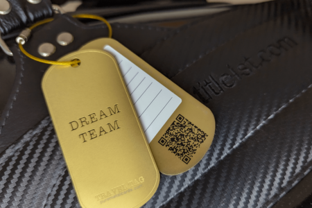 Pure Metal Cards - standard brass gold metal luggage tags