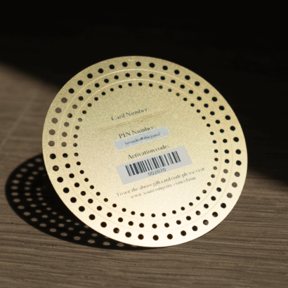 Pure Metal Cards - standard brass gold gift card