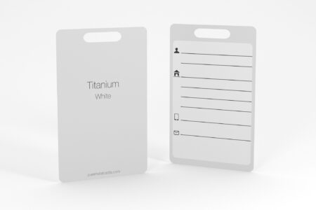 Pure Metal Cards - white titanium - metal luggage tag Pure Metal Cards - white titanium - metal luggage tag