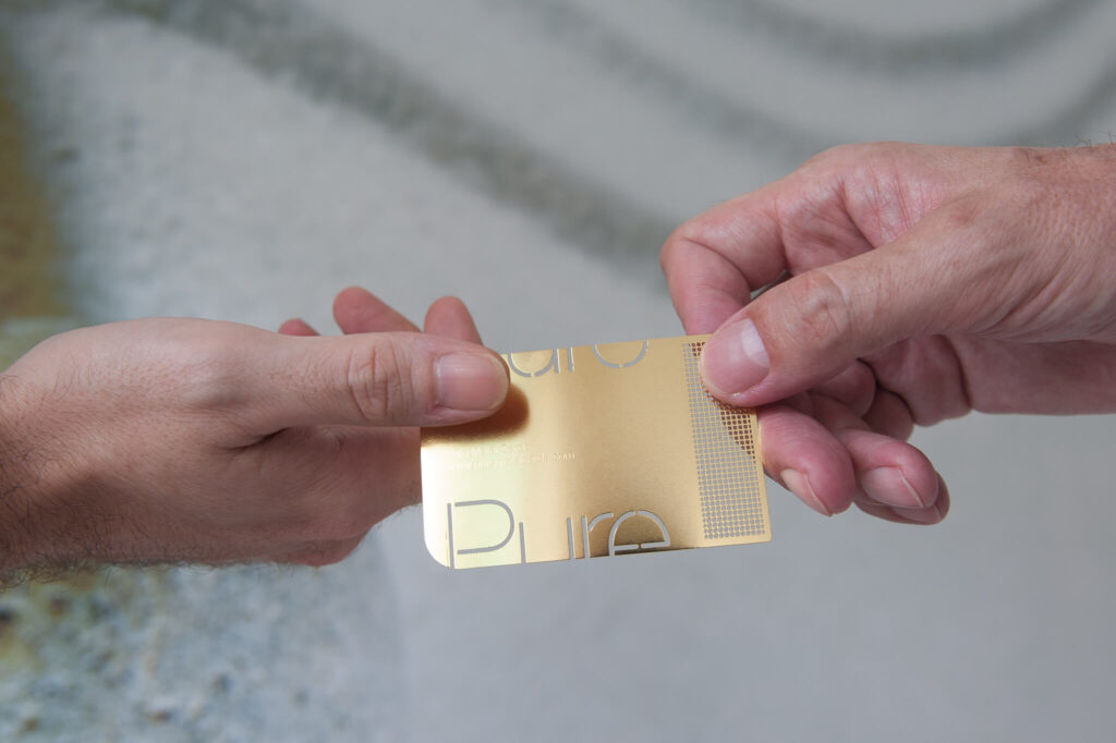 Pure Metal Cards - metal business card in brass gold