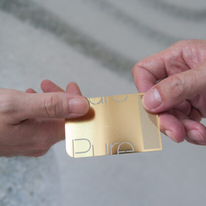 Pure Metal Cards - metal business card in brass gold