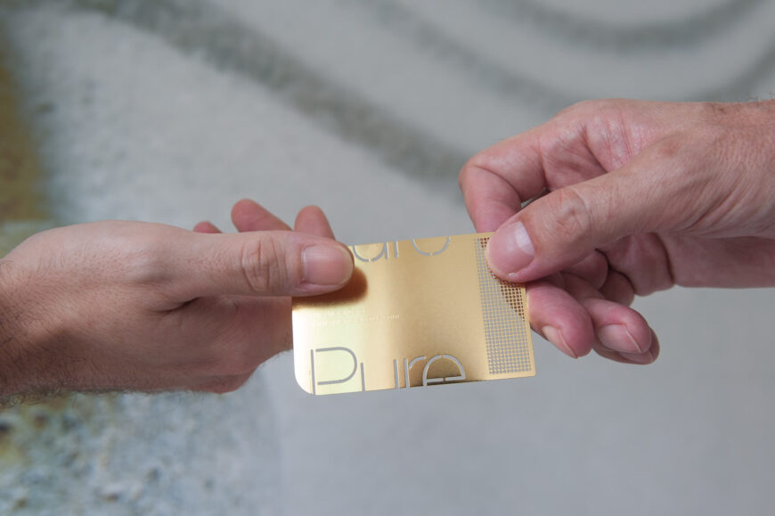 Pure Metal Cards - metal business card in brass gold